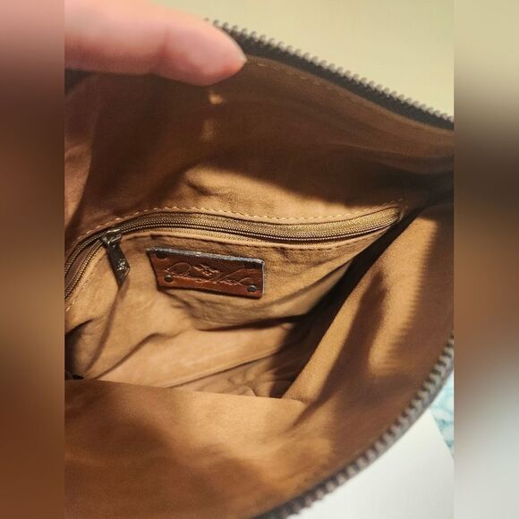 Patricia Nash "Valerie" Brown Tooled Leather Fold-over Clutch/Handbag Ret.$155 - Picture 9 of 10